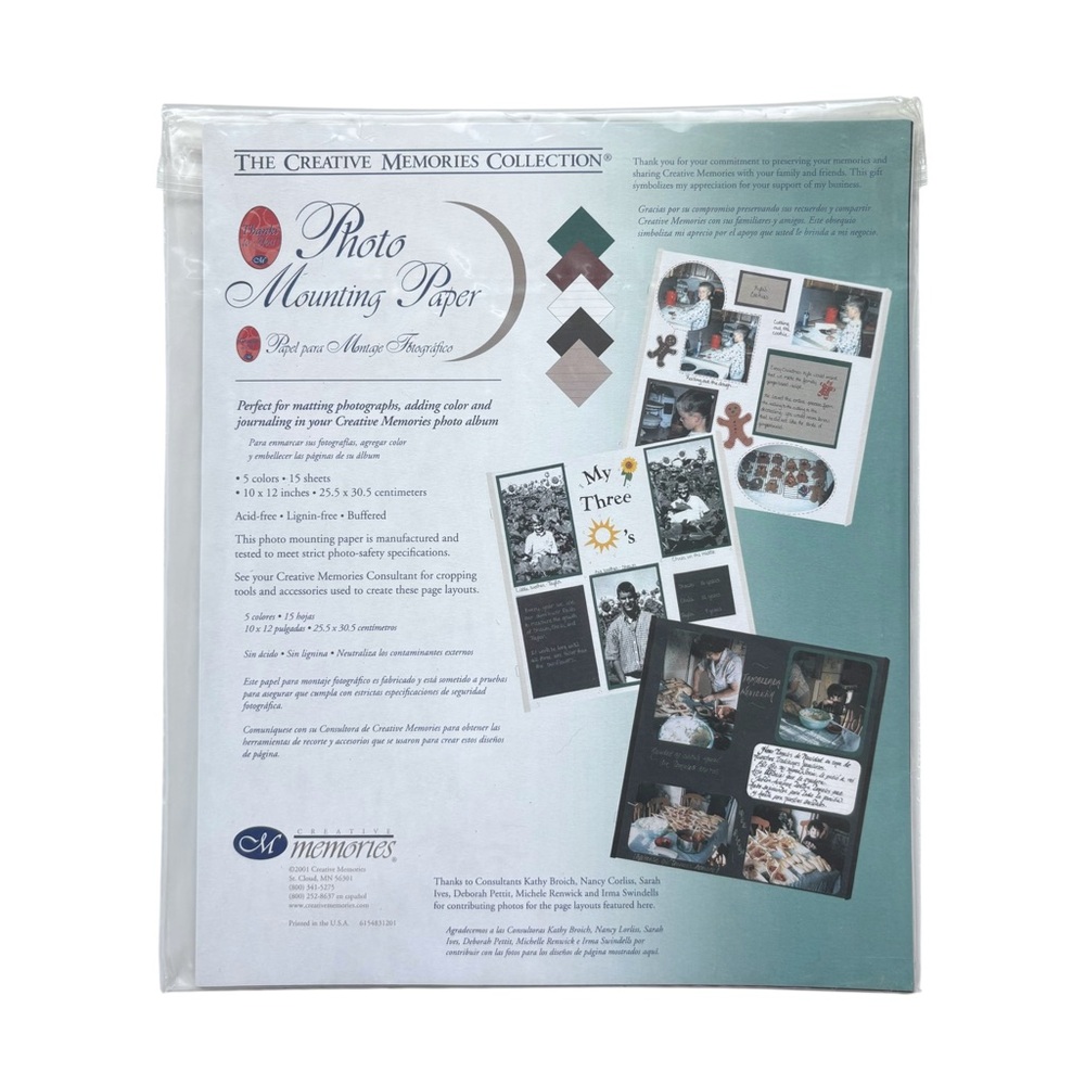 VARIETY PACK Creative Memories Paper Pack * White Black Natural Lined Paper NEW